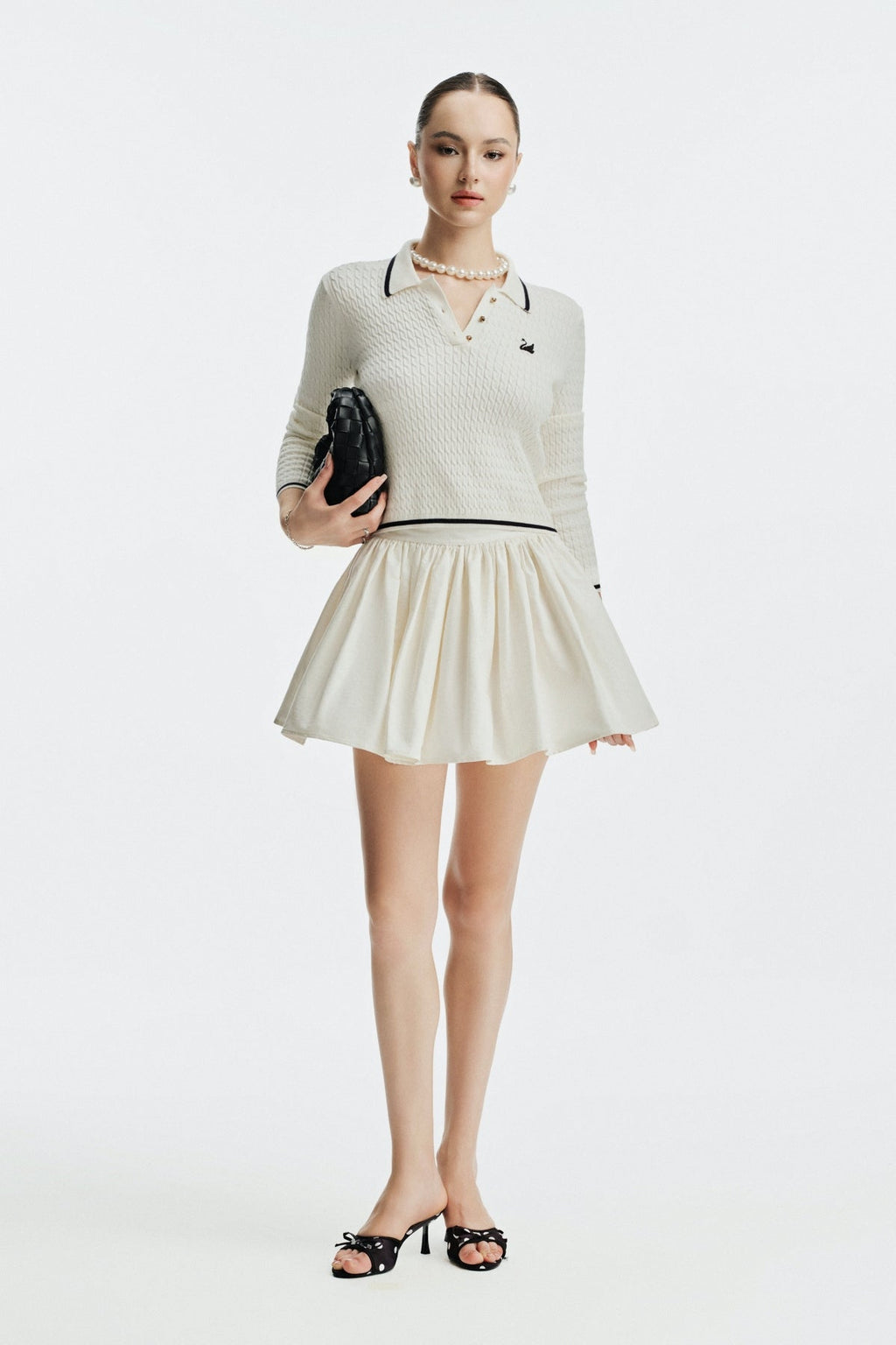 Zinaclothing Women’s Jacine 40cm Pleated Mini Skirt White