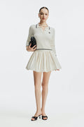 Zinaclothing Women’s Jacine 40cm Pleated Mini Skirt White