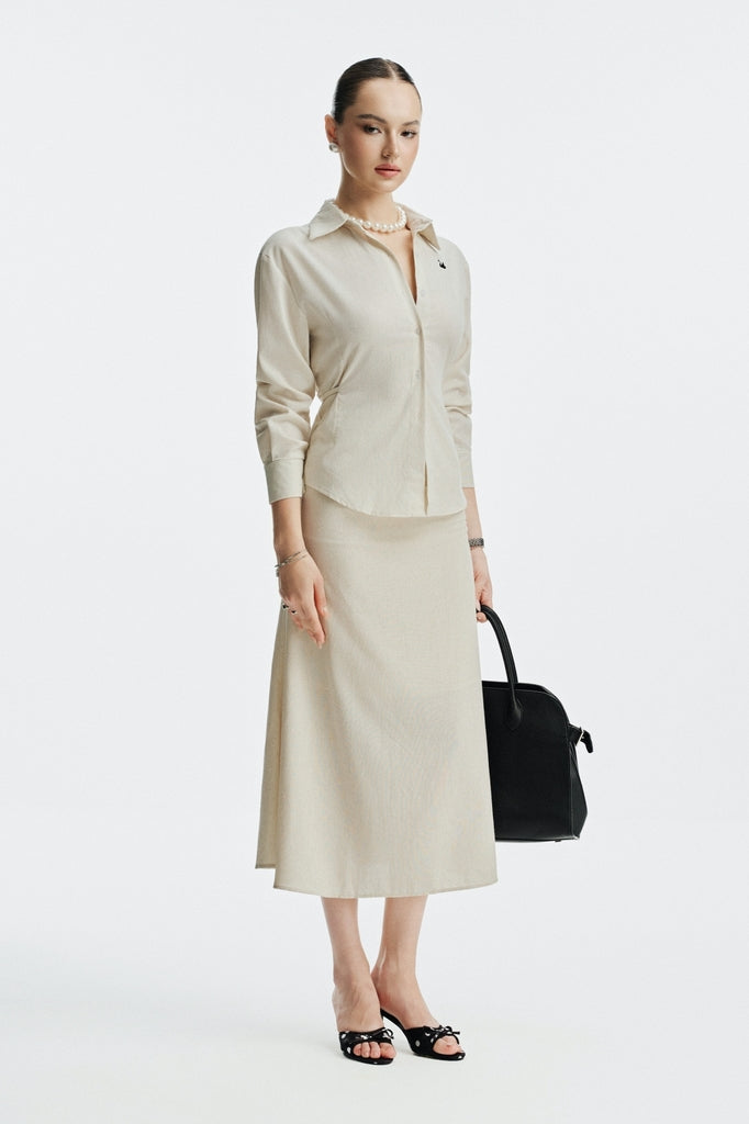 Zinaclothing Women’s Polina Relaxed Fit Shirt Beige